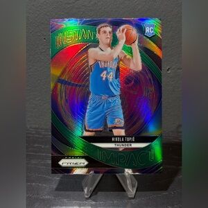 #3 Nikola Topic 2024-25 Panini Prizm - Instant Impact Prizms Green Rookie
